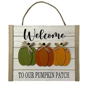 Shabby Chic Wall Hanging Farmhouse Harvest 3D Wood Pumpkin Rustic Multicolor NEW